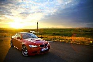 Red BMW In The Sunset