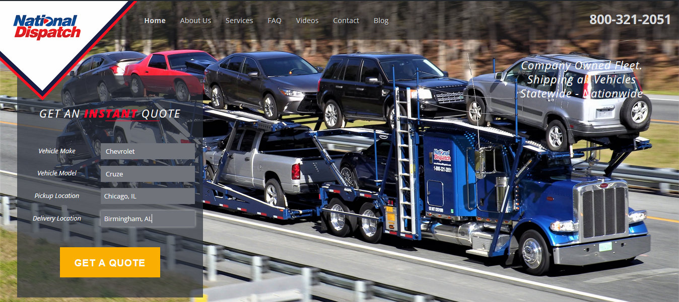 National Dispatch Instant Car Quote Form
