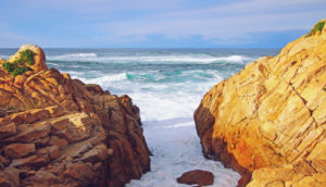 California rocks and ocean