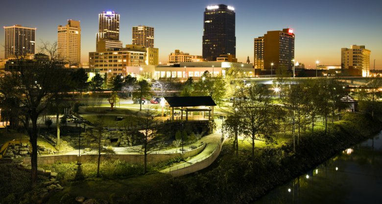 Little Rock Arkansas at night