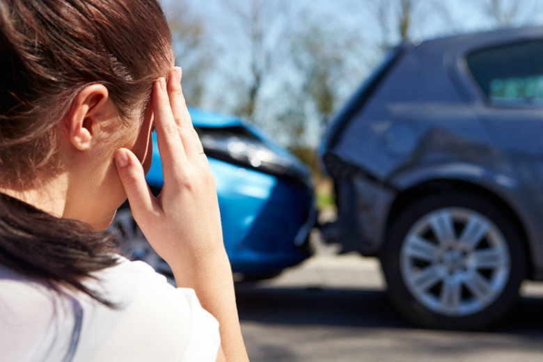 Woman stressed about auto accident