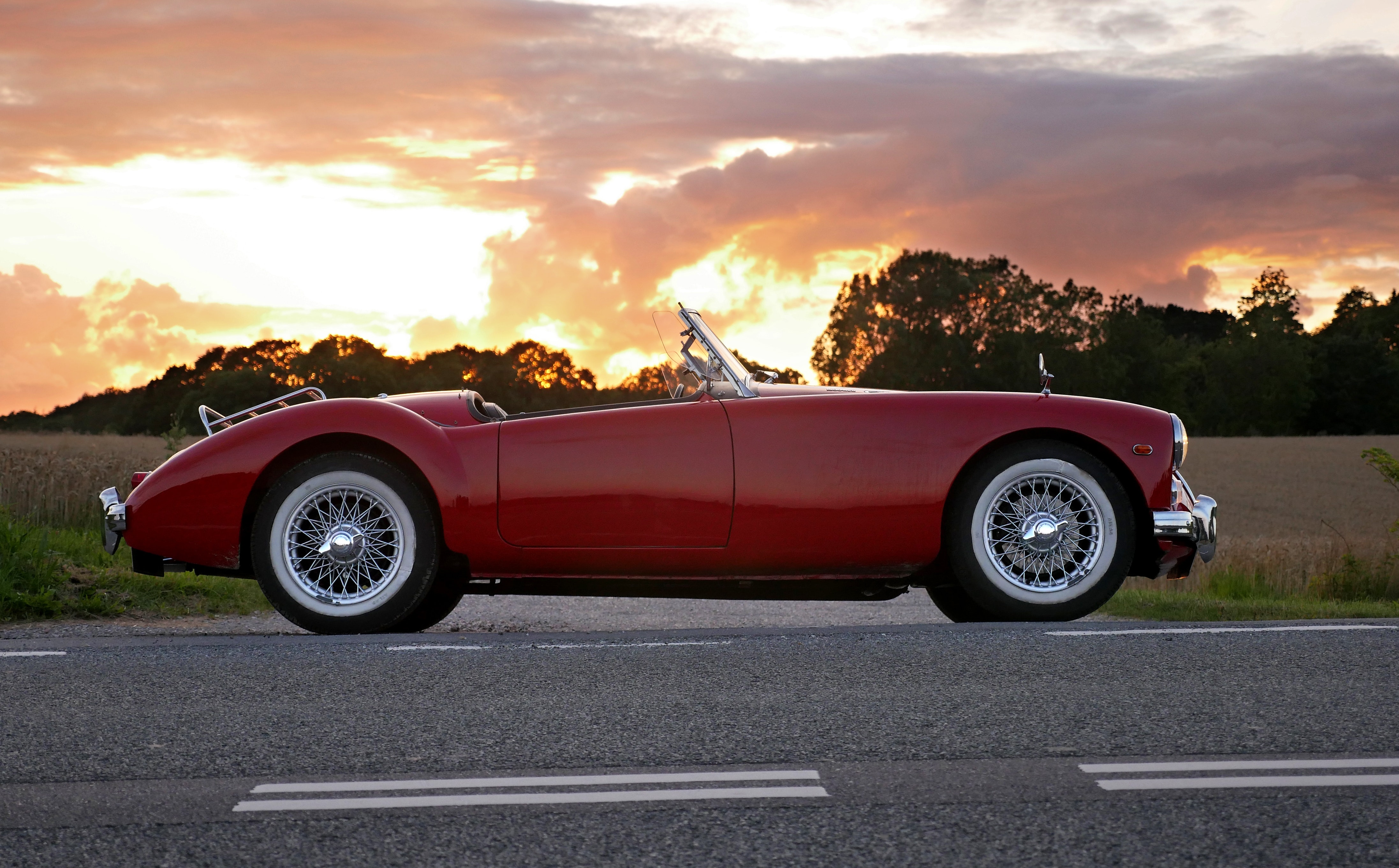 red convertible on road