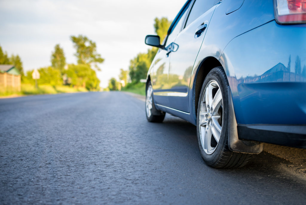 Car on country road