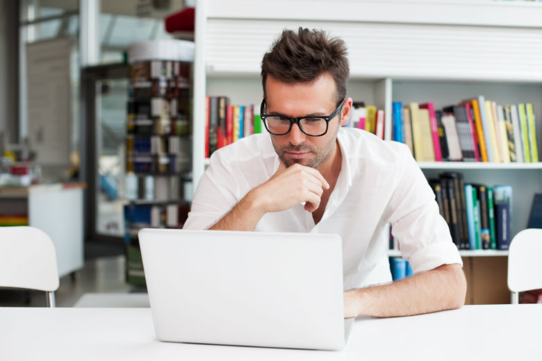 Person working on laptop