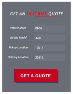 Instant Car Shipping Quote Form