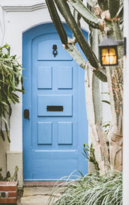 Blue house door 